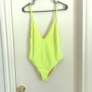 Neon yellow body/swim suit